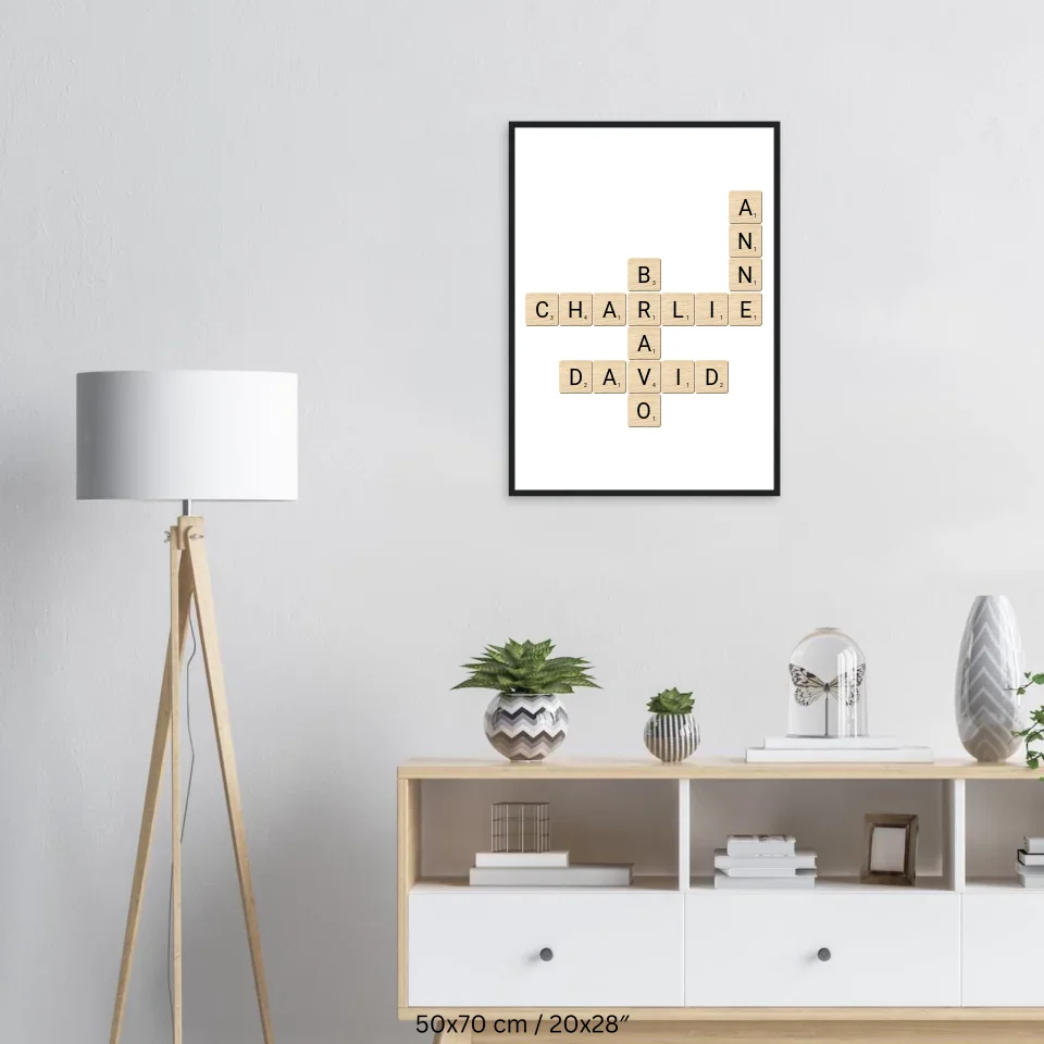 Holz Poster 50-70 Schwarz (vertikal) 1.0
