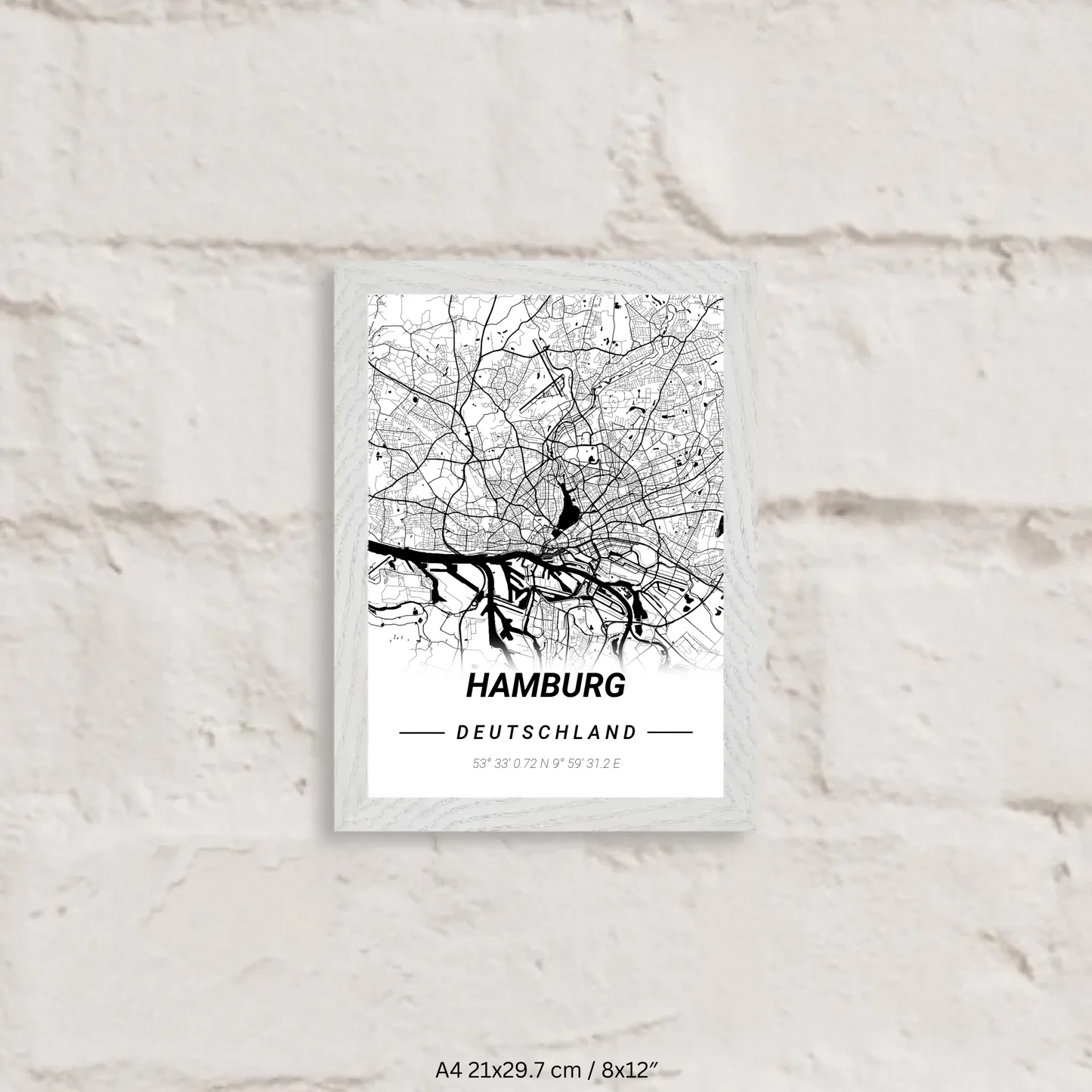 Premium Holz Poster A4 Weiß (vertikal) 1.0