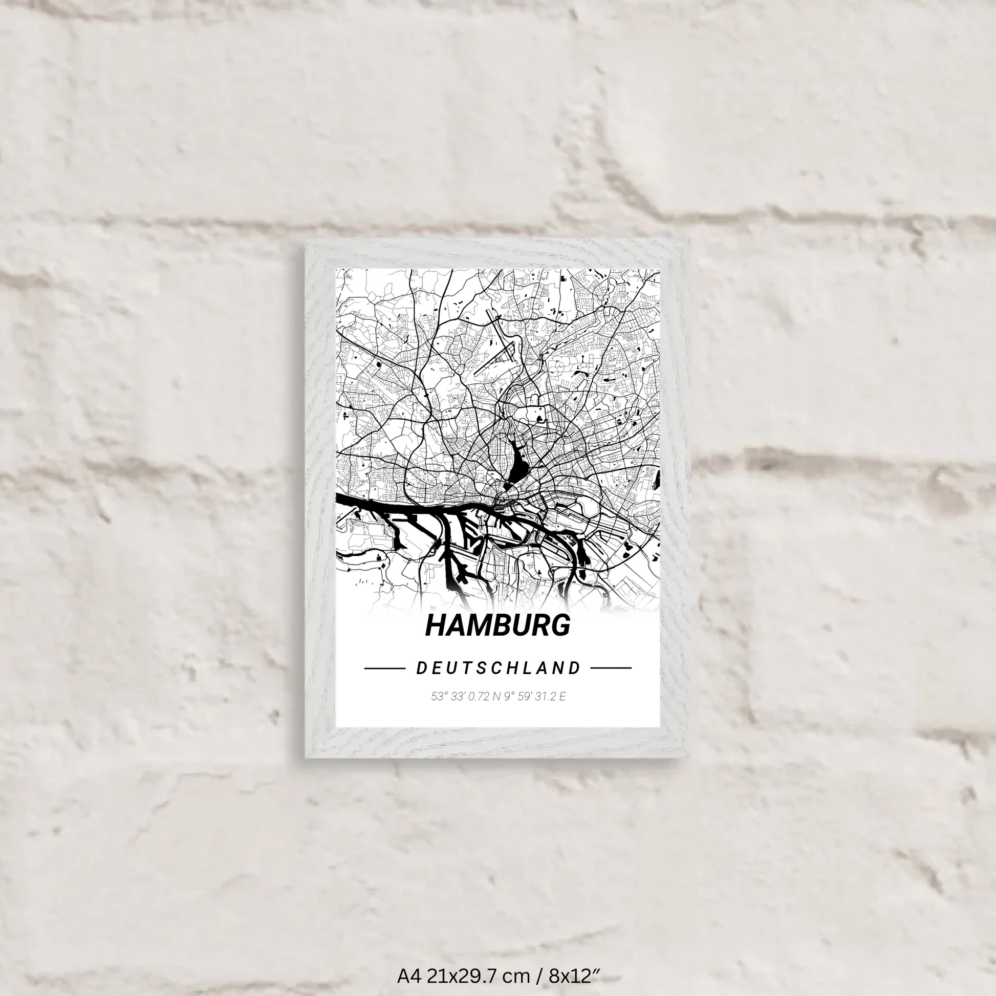 Premium Holz Poster A4 Weiß (vertikal) 1.0